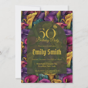Custom Call Lilies Themed 20Th Birthday Invitation