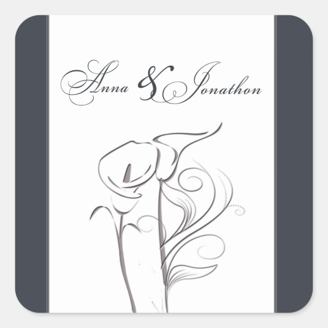 Custom Calla lily Wedding Sticker (Front)