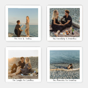 Custom Calligraphy Add Your Own Photo Coaster Set