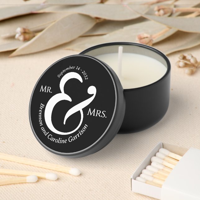 Custom Calligraphy Couple Names Initials Mini Candle Favors (Insitu)