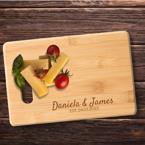 Custom Calligraphy Couples Names Wedding Engraved Cutting Board