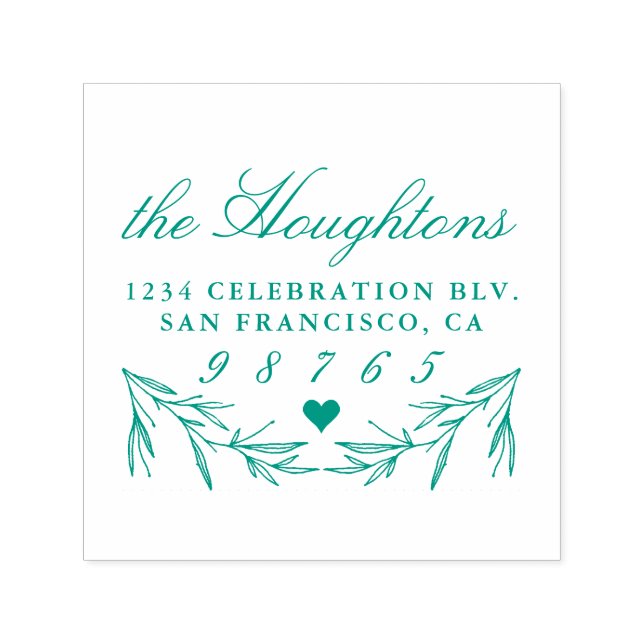 Custom Calligraphy Family Name Return Address Self-inking Stamp (Design)