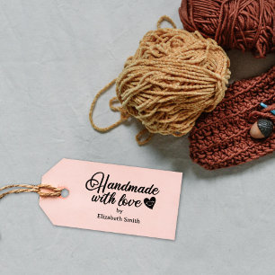 Custom Calligraphy Handmade with Love Rubber Stamp