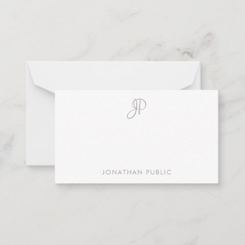 Custom Calligraphy Monogram Simple Personalized Note Card