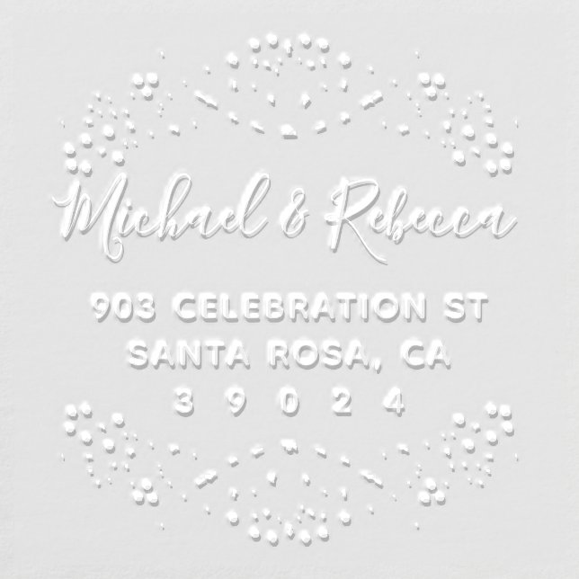 Custom Calligraphy Names Wedding Return Address Embosser (Design)