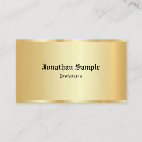Custom Calligraphy Script Faux Gold Luxury Templat Business Card