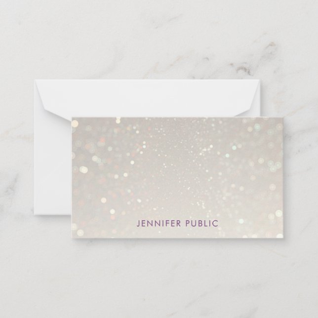 Custom Calligraphy Script Monogram Glamour Note Card (Front)