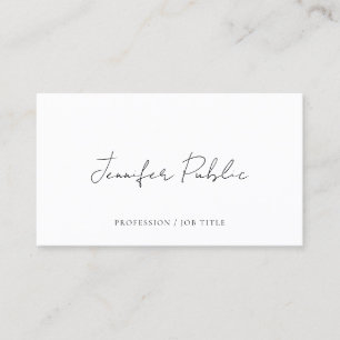 Custom Calligraphy Script Template Semi-Gloss Business Card