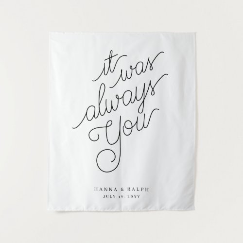 Custom Calligraphy Wedding Signage Tapestry