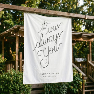 Custom Calligraphy Wedding Signage Tapestry