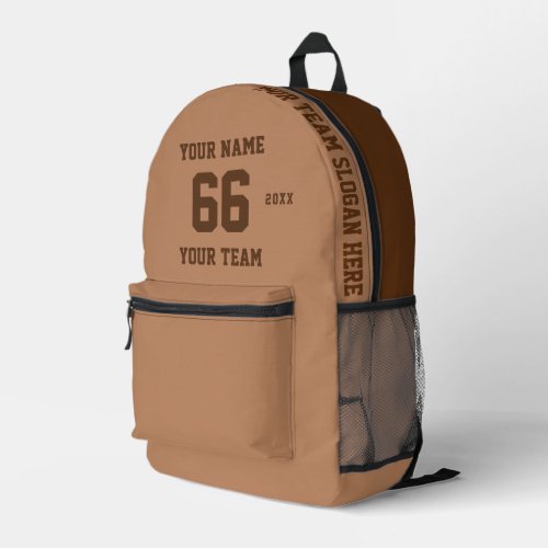 Custom Camel Name Number Team Sport Printed Backpack
