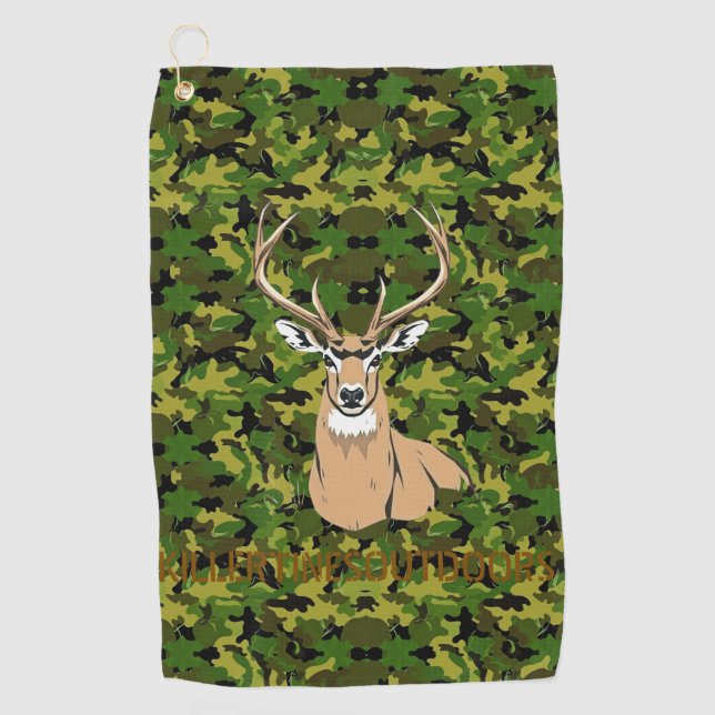Custom camo deer golf towel (Front)