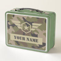 Embroidered Camo Lunchbox & Backpack. Boys Camouflage Monogram