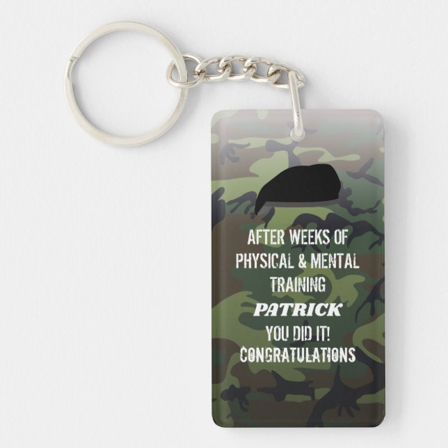 Custom Camo Passing Out Parade Keychain (Front)
