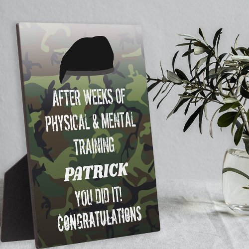 Custom Camo Passing Out Parade Plaque