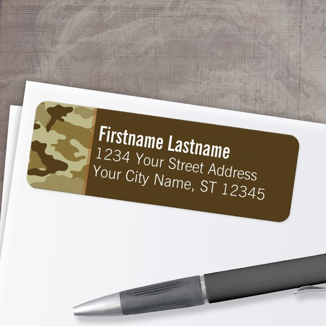 Custom Camo Return Address Labels (Custom Return Address Labels - Low Minimum)