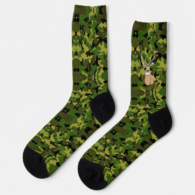 Custom camo whitetail crew socks (Left)