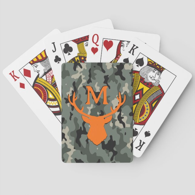 Custom Camouflage Deer Poker Cards (Back)