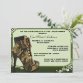 Custom Camouflage Military Bridal Shower Invites (Standing Front)