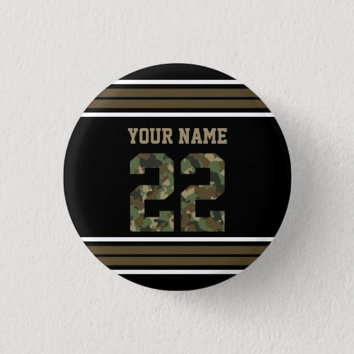 Custom Camouflage Number 22 Personalized  Button