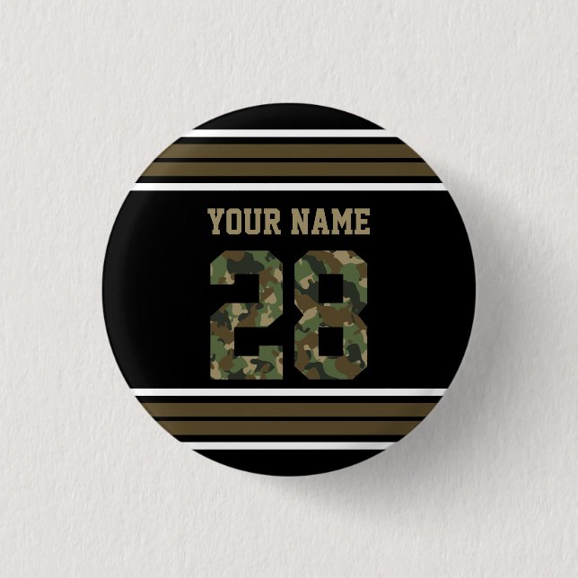 Custom Camouflage Number 28 Personalized  Button (Front)