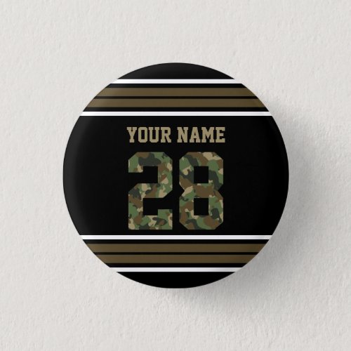 Custom Camouflage Number 28 Personalized  Button