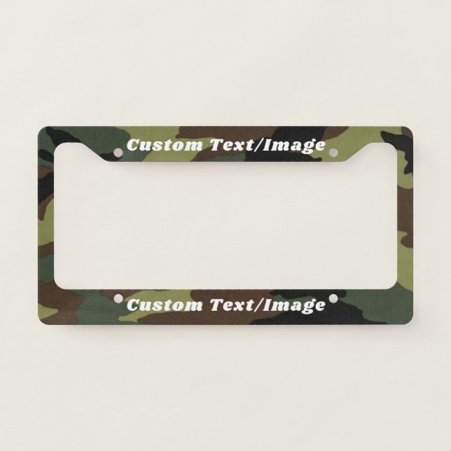 Custom Camouflage Pattern Camo License Plate Frame (Front)
