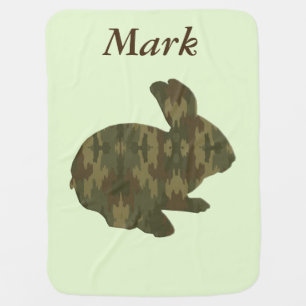 Custom Camouflage Silhouette Rabbit Baby Blanket