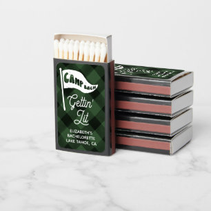 Custom Camp Bach Flannel Bachelorette Camp Flag Matchboxes