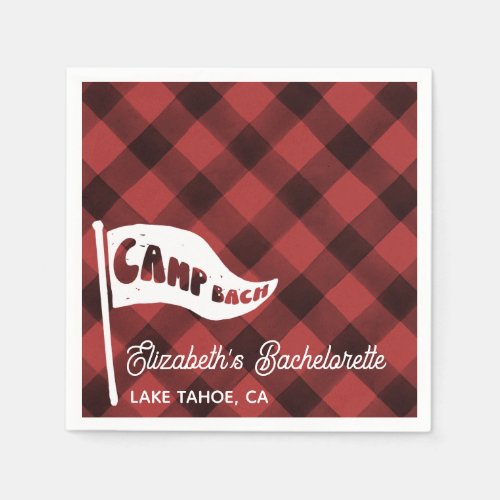 Custom Camp Bach Flannel Bachelorette Camp Flag Napkins
