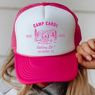 Custom Camp Bachelorette Camping Cabin Bach Party Trucker Hat