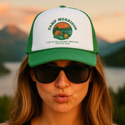 Custom Camp Bachelorette Lake Trip Green