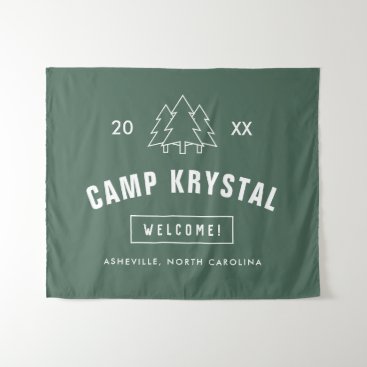 Custom Camp Bachelorette Party Backdrop Tapestry