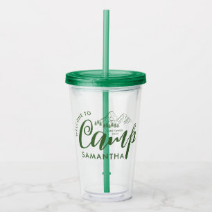 Custom Camp Bachelorette Party Modern Rustic Acrylic Tumbler