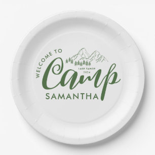 Custom Camp Bachelorette Party Modern Rustic Paper Plates