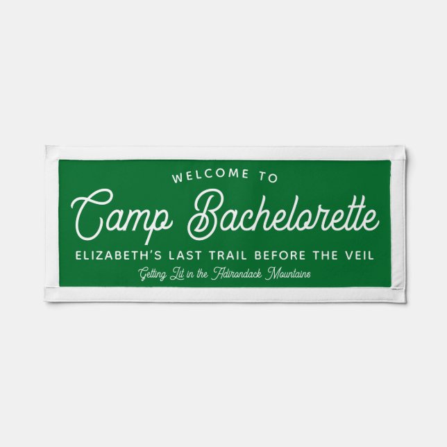 Custom Camp Bachelorette Welcome Sign Pennant (Front)
