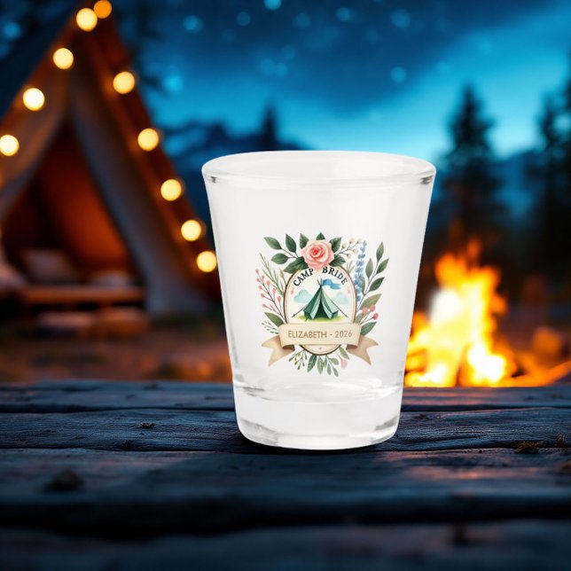 Custom Camp Bride Bachelorette Weekend Shot Glass (Custom Camp Bride Bachelorette Weekend Shot Glass)