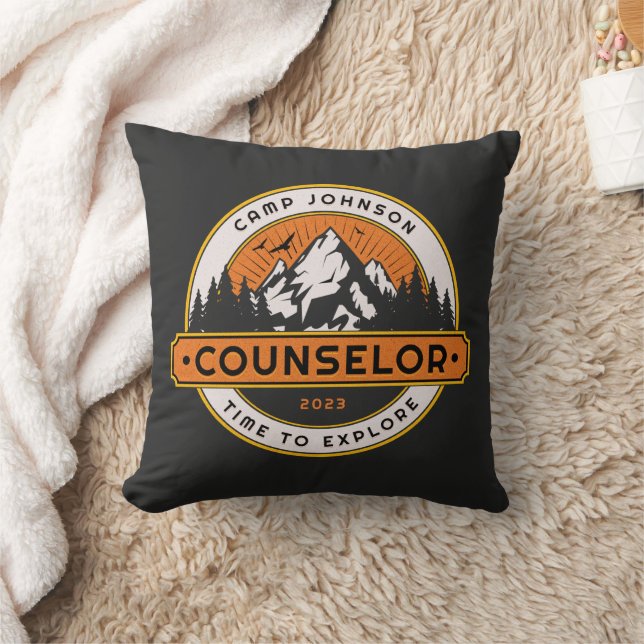 Custom Camp Counselor-Camping-funny Throw Pillow (Blanket)