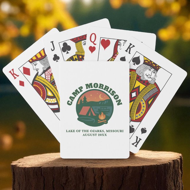 Custom Camp Lake Bachelorette Party Glamping Poker Cards (Creator Uploaded)