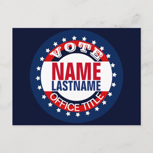 Custom Campaign Election Patriotic Postcard