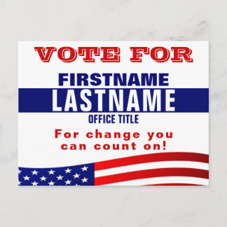 Custom Campaign Election Template Postcard