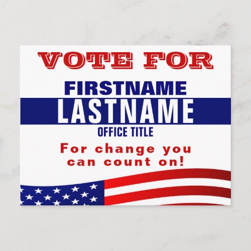 Custom Campaign Election Template Postcard
