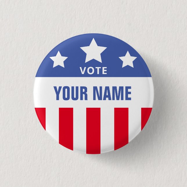 Custom Campaign Election Vote Template Button (Front)