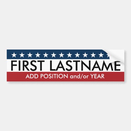 Custom Campaign Gear with traditional stars colors Bumper Sticker