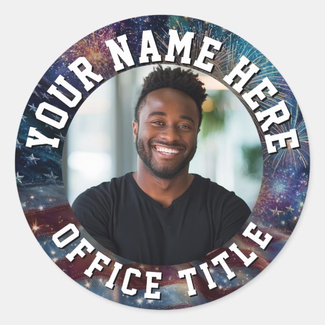 Custom Campaign Photo Classic Round Sticker (Front)