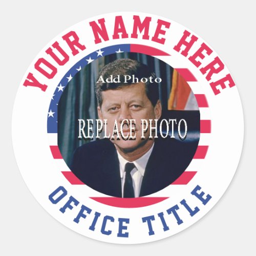 Custom Campaign Photo Classic Round Sticker