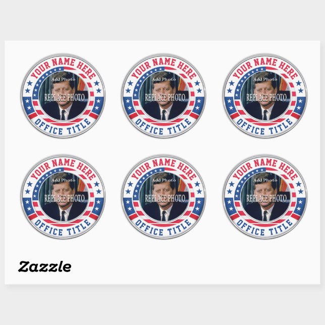 Custom Campaign Photo Classic Round Sticker (Sheet)