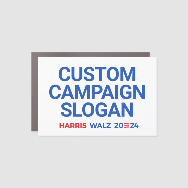 Custom Campaign Slogan for Harris Walz 2024 Car Magnet (Front)