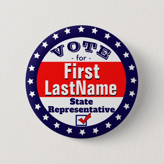 Custom Campaign State Representative Button (Front)
