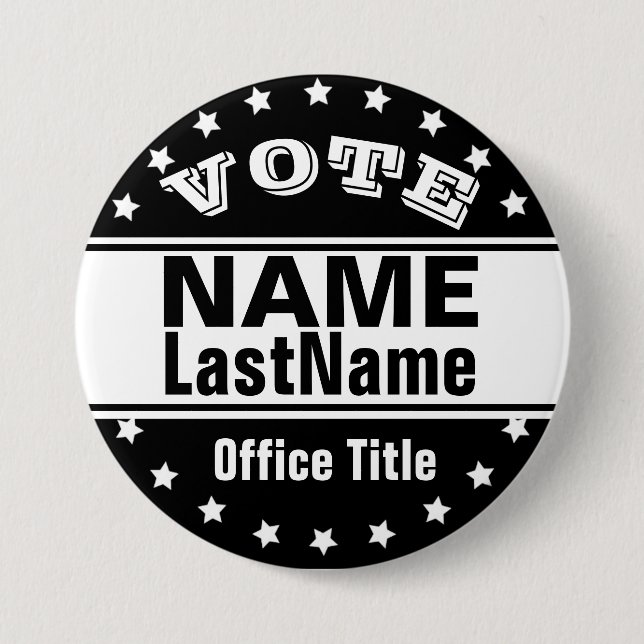 Custom Campaign Template Black / White Button (Front)
